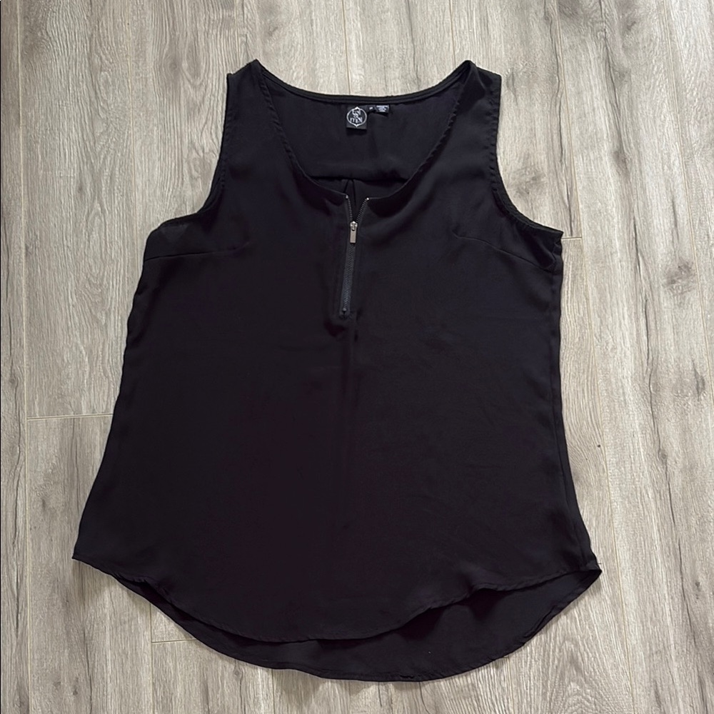 Toi et Moi Black Tank Top with Zipper